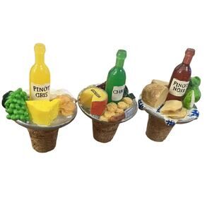Our America 3 "Wine, Cheese, & Grapes" Candle/Jar Topper Lid Sculpture (Yankee)